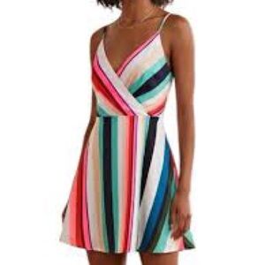Express Rainbow Striped Spaghetti Strap Dress